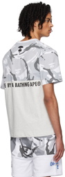 AAPE by A Bathing Ape Gray Moonface Paneled T-Shirt