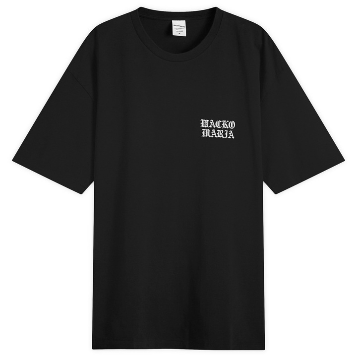 Photo: Wacko Maria Men's Washed Heavy Weight Gothic Logo T-Shirt in Black