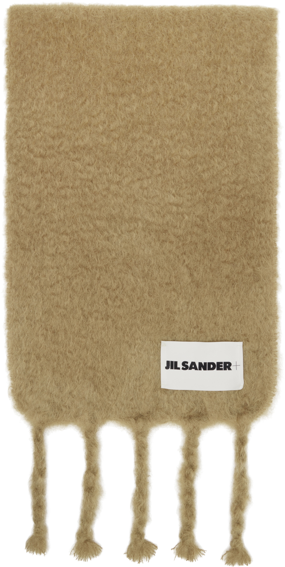 Jil Sander Beige Wide Wool Blend Scarf