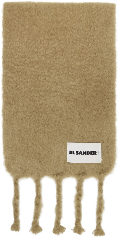 Photo: Jil Sander Beige Wide Wool Blend Scarf