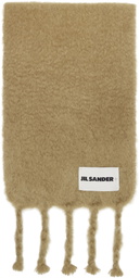 Jil Sander Beige Wide Wool Blend Scarf