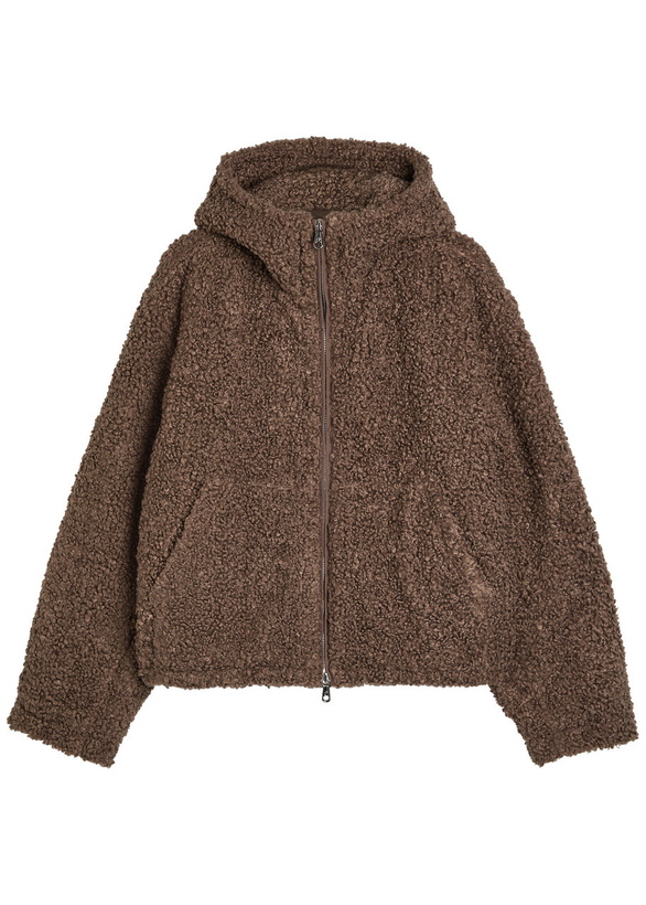 Photo: Cole Buxton Quilted Hooded Bouclé Jacket Brown