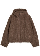 Cole Buxton Quilted Hooded Bouclé Jacket Brown