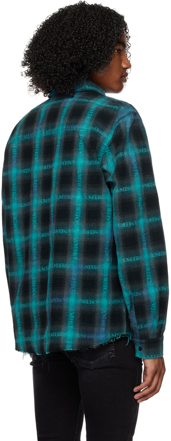AMIRI Black & Blue Plaid Shirt Amiri