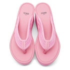 Fendi Pink Suede Promenade Sandals