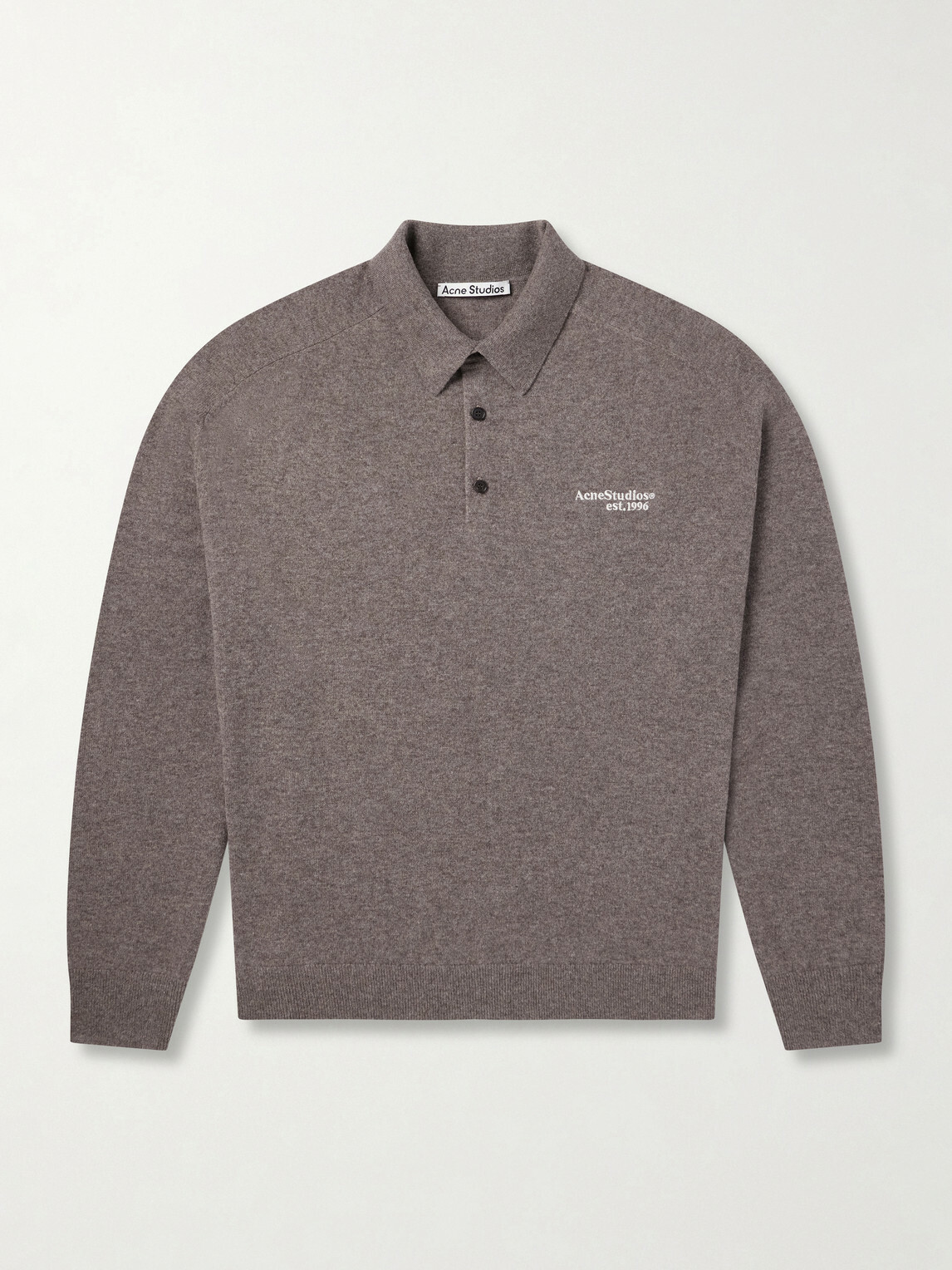 Acne Studios - Oversized Logo-Embroidered Wool and Yak-Blend Polo Sweater - Brown