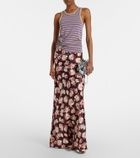 Rabanne Piercing gathered striped tank top