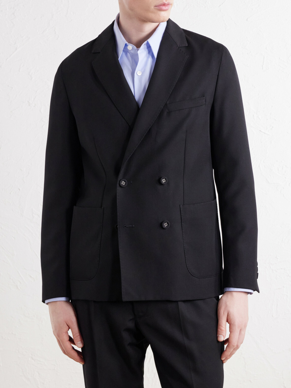 Officine Générale - Leon Double-Breasted Virgin Wool-Twill Suit Jacket - Black