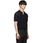 Dries Van Noten Navy Knit Nestor Polo