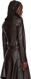 OUR LEGACY Brown Concealed Leather Jacket