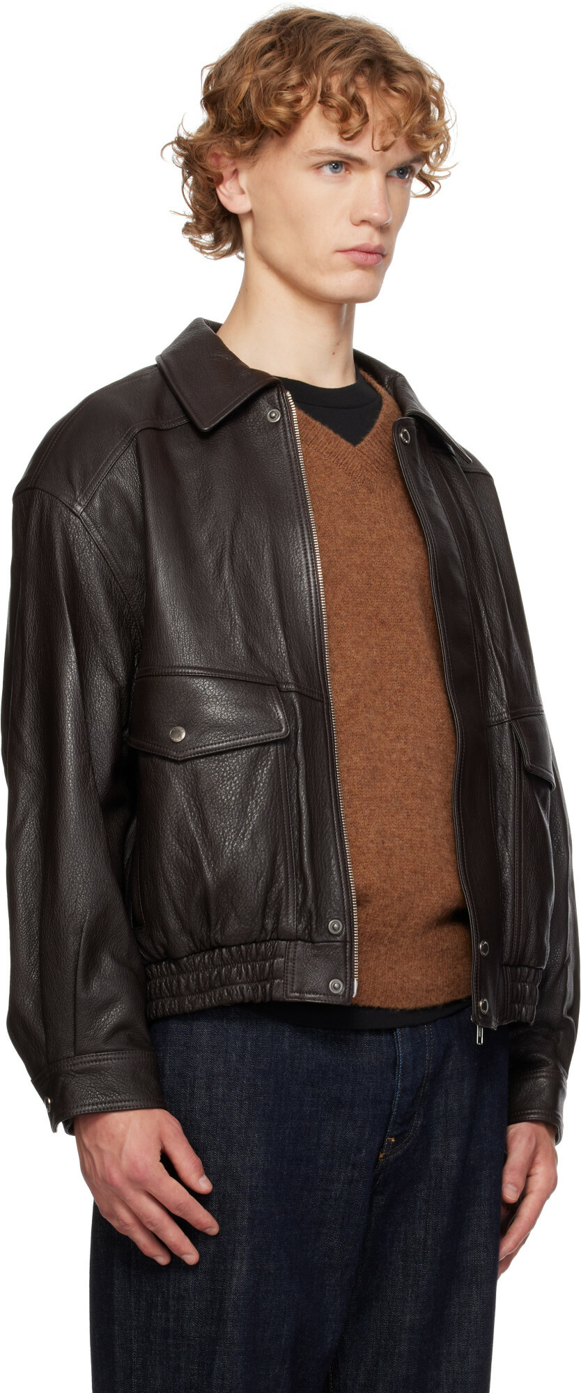 Dunst Brown Oversized Vintage Leather Jacket
