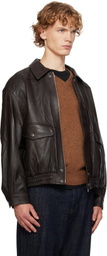 Dunst Brown Oversized Vintage Leather Jacket