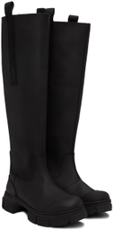 GANNI Black Recycled Rubber Country Boots