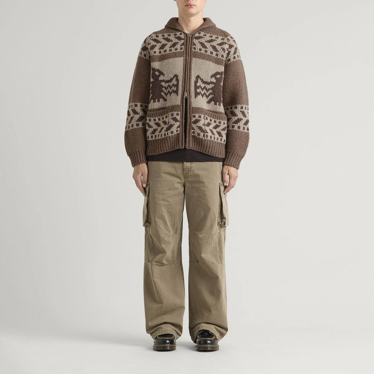FrizmWORKS Men's Thunderbird Heavy Cowichan Jacket in Mocha