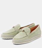 Tod's T Ring suede loafers