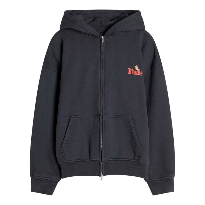 Photo: Rhude Men's American Spirit Zip-Up Hoodie in Vintage Black/Red