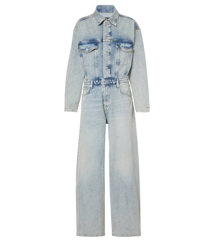 Photo: 7 For All Mankind Wide-leg denim jumpsuit