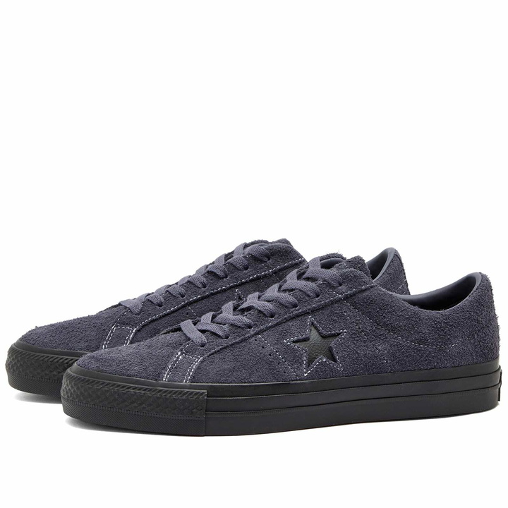 Photo: Converse Men's Cons One Star Pro Shaggy Suede Sneakers in Dark Moth/Black