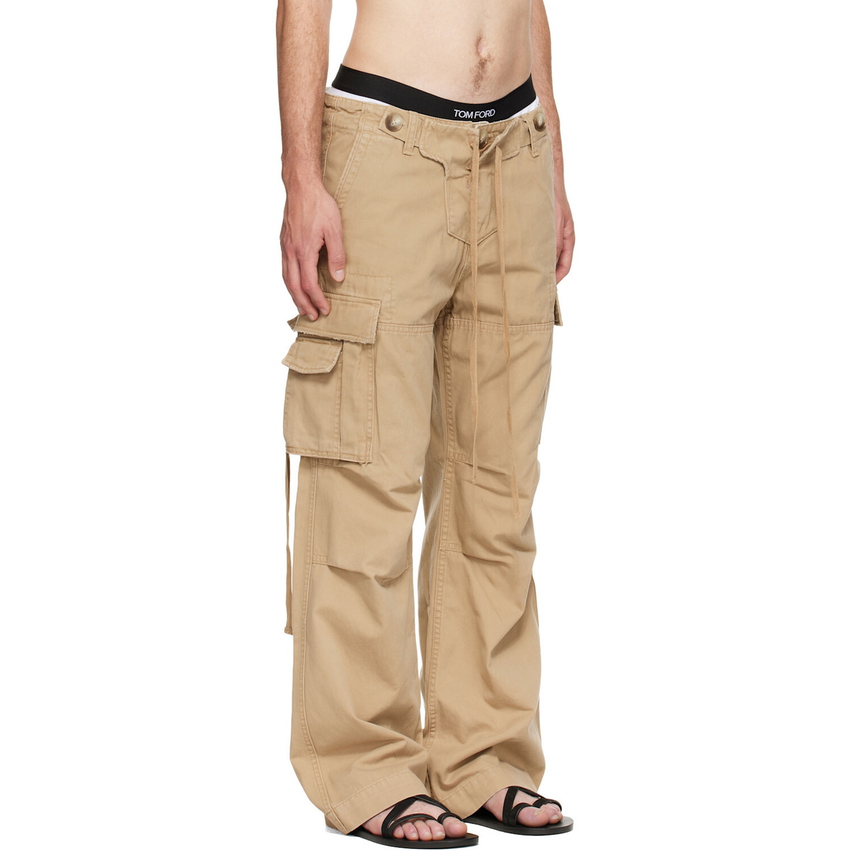 Raimundo Langlois Beige Double Fly Cargo Pants