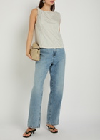 Rohe Draped Striped Silk and Cotton-blend top White