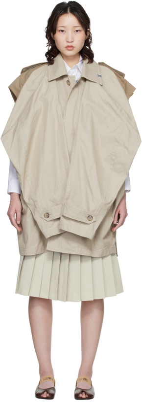 Photo: Maison MIHARA YASUHIRO Beige Vest Combined Balmacaan Trench Coat