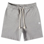 Acne Studios Forge Face Sweat Short in Light Grey Melange