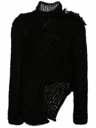 MLGA Black Chunky-Knit Asymmetric Sweater