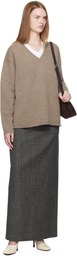 R2W Gray Arina Wool Maxi Skirt