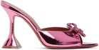 Amina Muaddi Pink Rosie Slipper Heeled Sandals