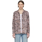 Wacko Maria Pink and Black Flannel Leopard Shirt