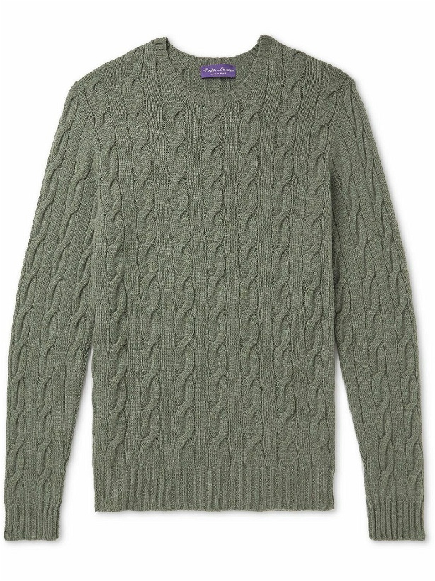 Photo: Ralph Lauren Purple label - Cable-Knit Cashmere Sweater - Green