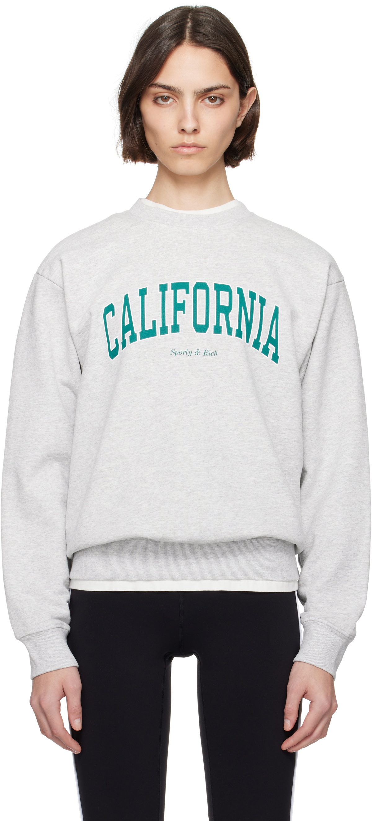 Sporty & Rich Women's Champions Crewneck in Heather Gray