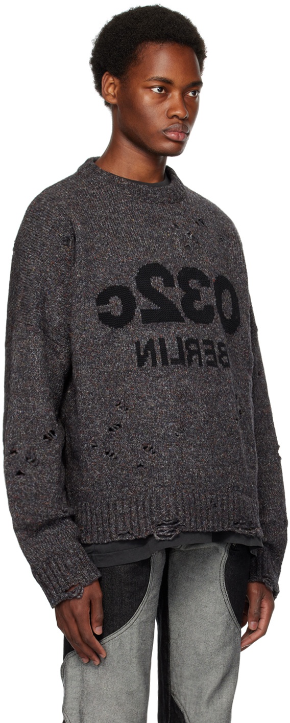 032c Gray Painters Cover Destroyed Selfie Sweater