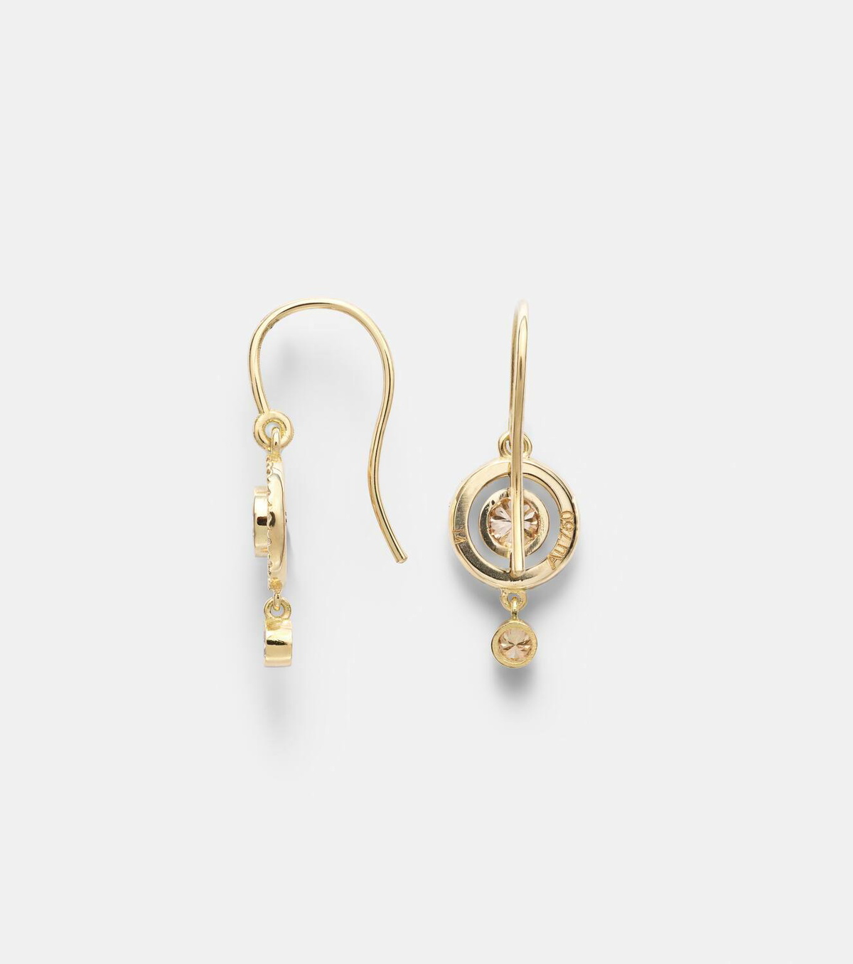 Ileana Makri Orbit 18kt gold drop earrings with diamonds