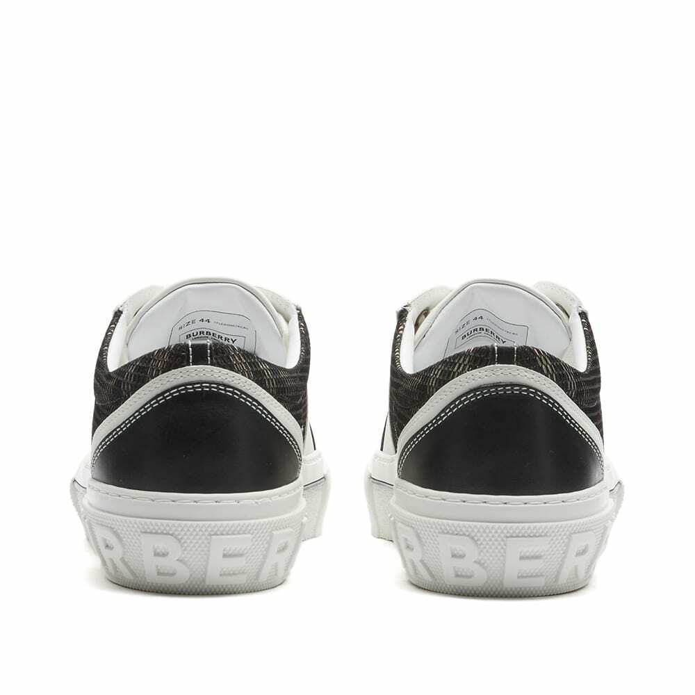 Burberry Men's Kai Overlay Check Sneakers in Black/White Burberry