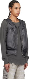 Who Decides War Gray Organza Bullet Point Vest