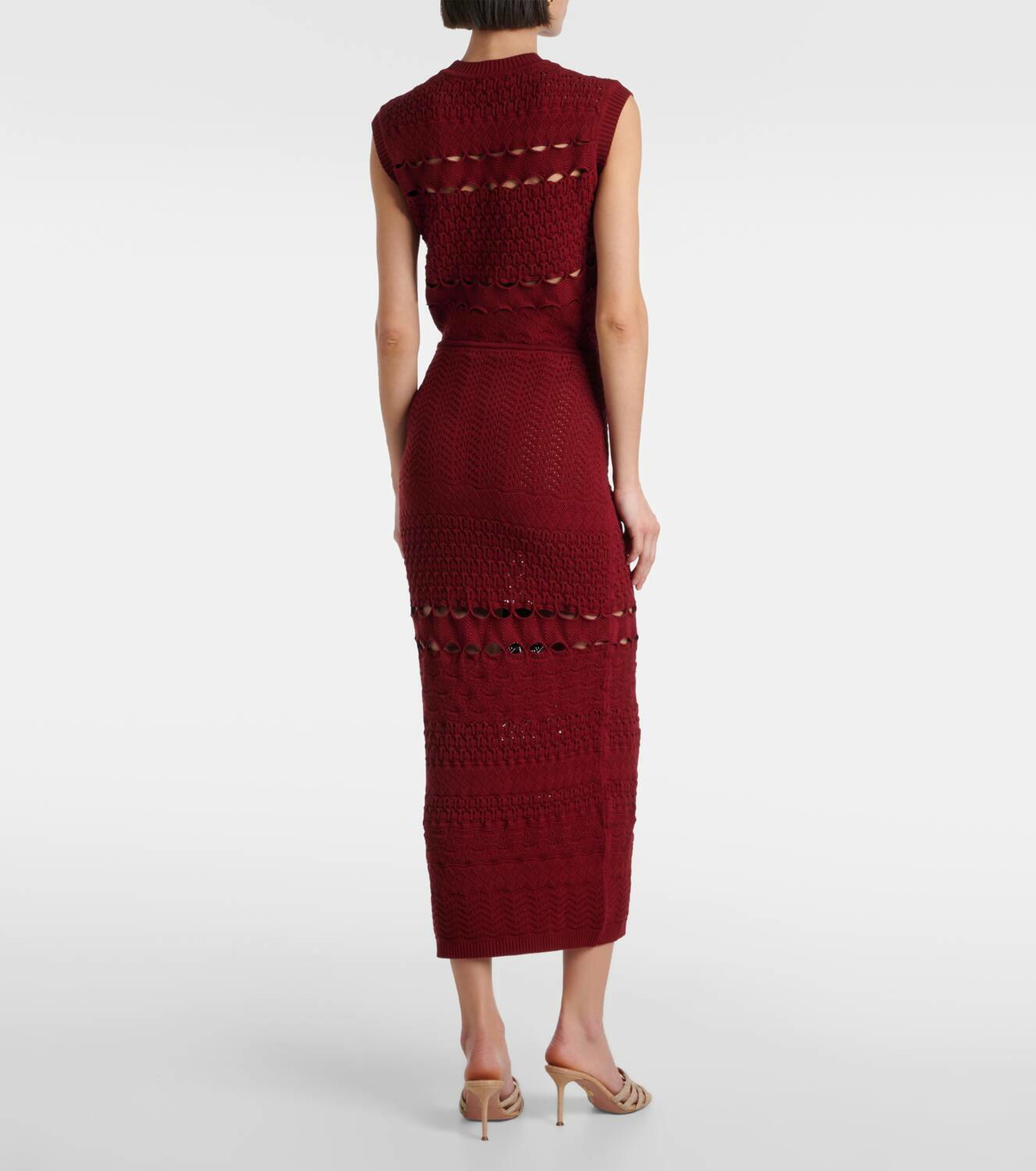 Elie Saab Cut-out knitted midi skirt