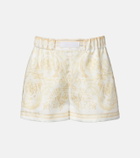 Versace Underwater Barocco silk twill shorts