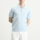 Casablanca Men's Pointelle Monogram Polo in Blue