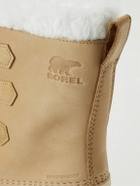 Sorel - Caribou™ Faux Shearling-Trimmed Nubuck and Rubber Snow Boots - Brown