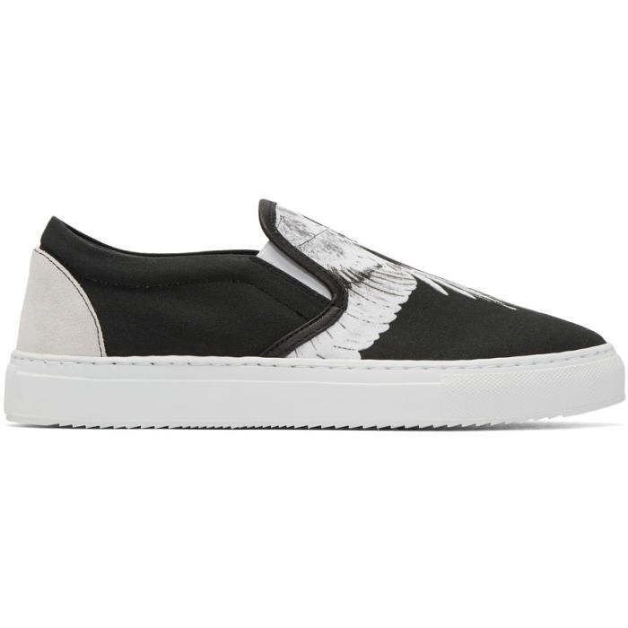 Photo: Marcelo Burlon County of Milan Black and White Snar Wing Slip-On Sneakers