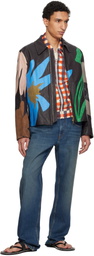 Paul Smith Multicolor Floral Soft Lamb Leather Jacket