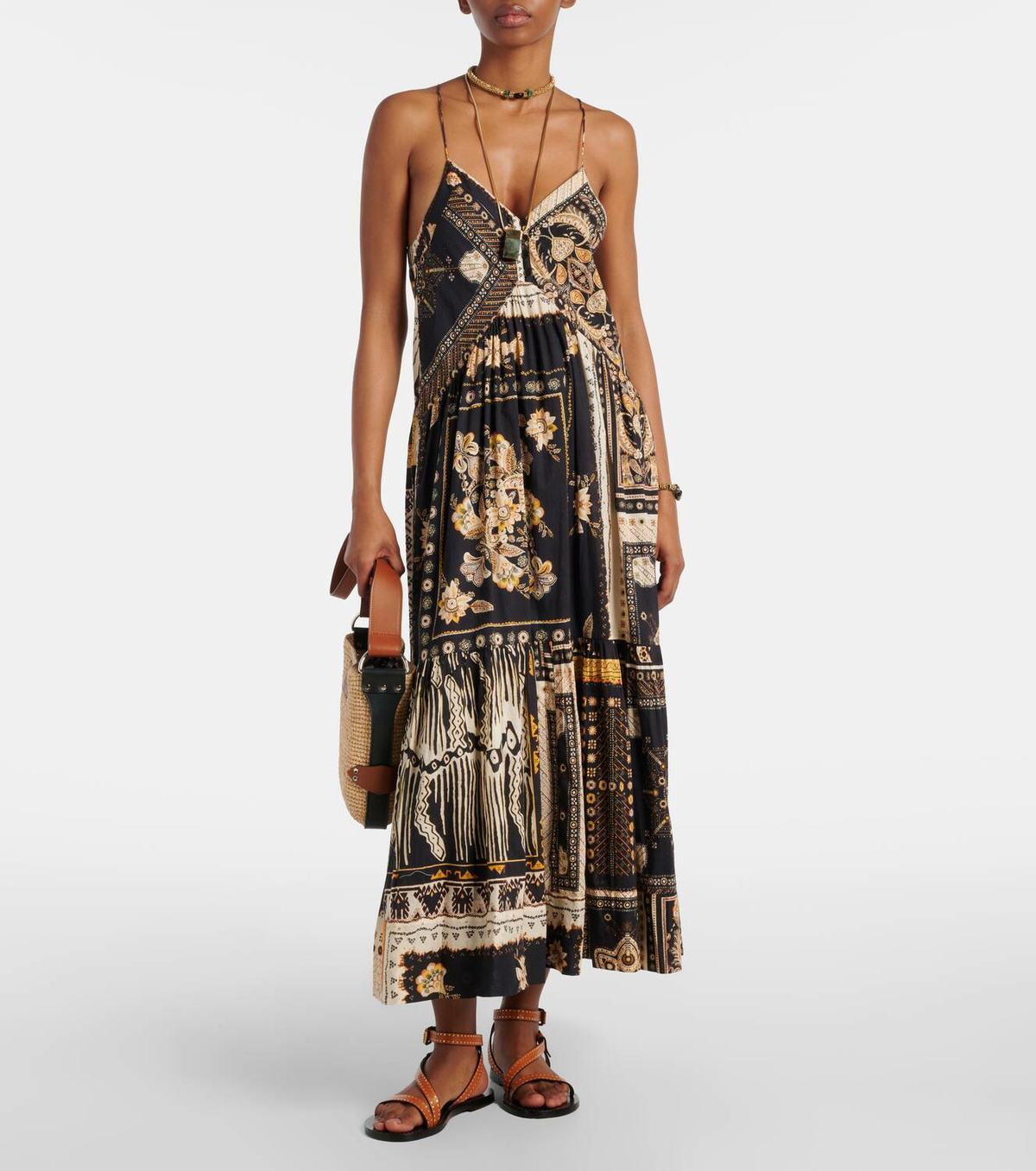 Marant Etoile Sabbage Printed Cotton Midi Dress Isabel Marant Etoile