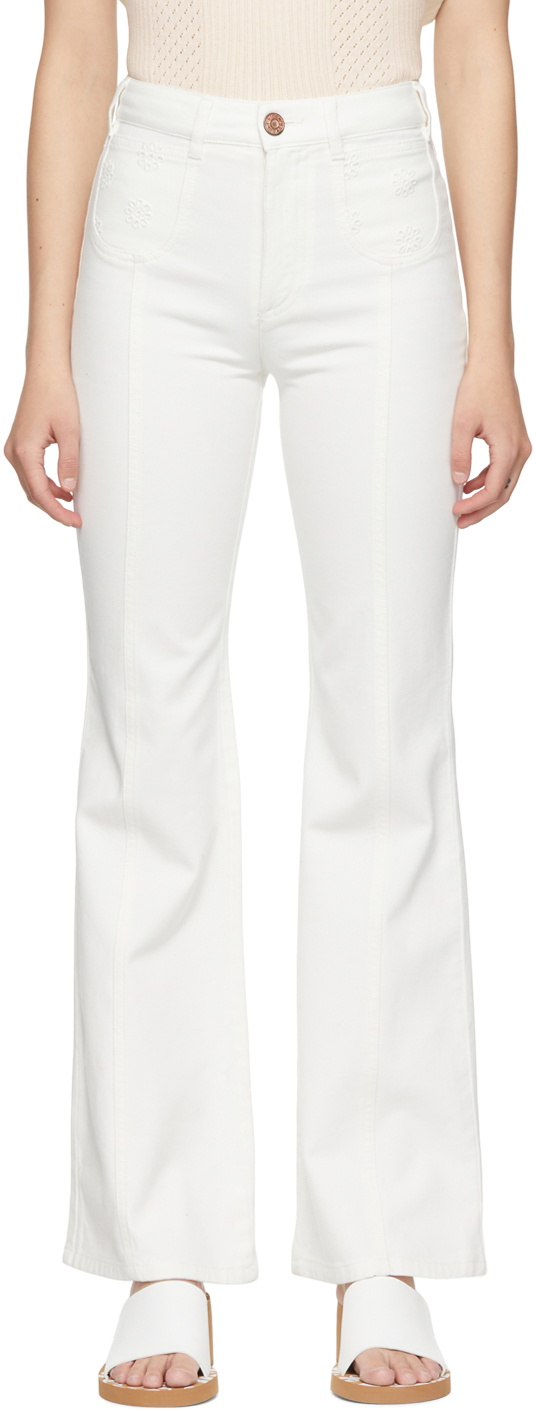 See by Chloé White Flared Jeans