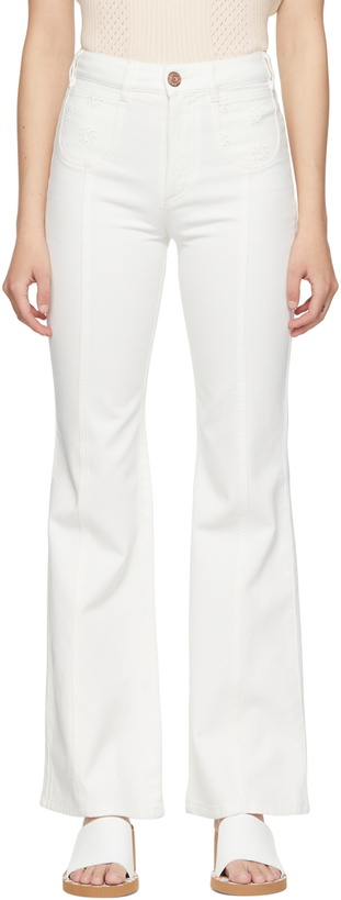 Photo: See by Chloé White Flared Jeans