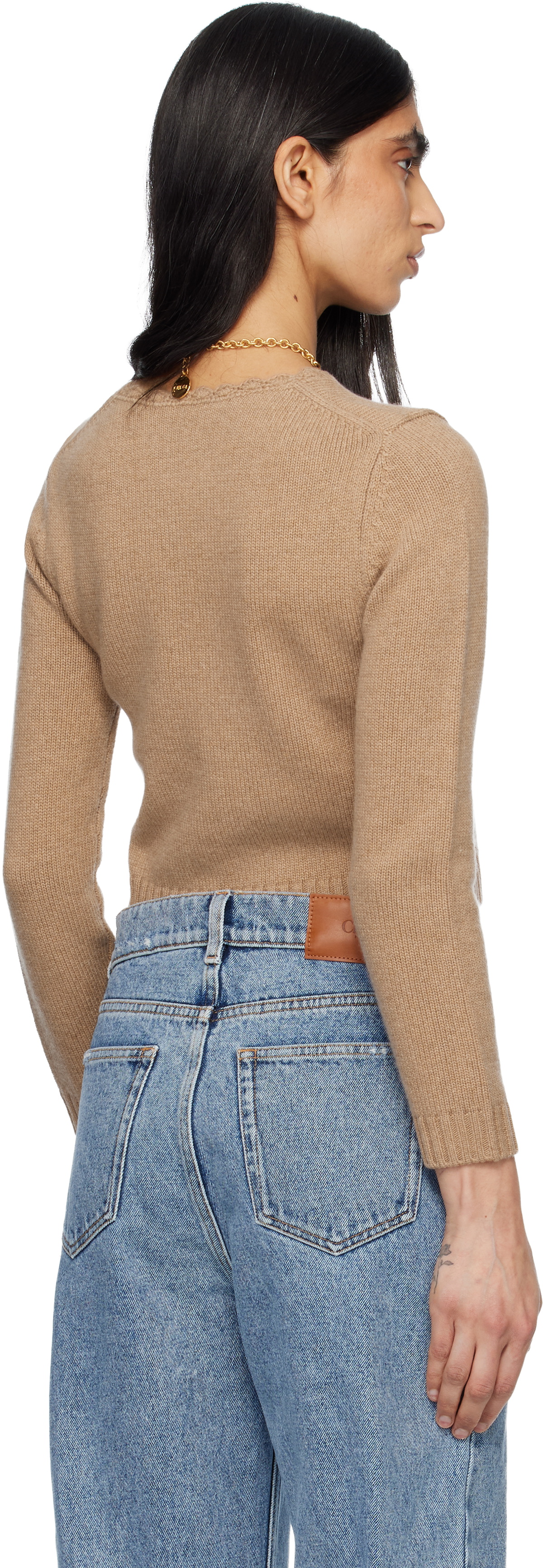 Chloé Brown Chunky Wool Knit Sweater