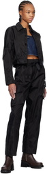 GANNI Black Duchesse Nylon Cargo Pants