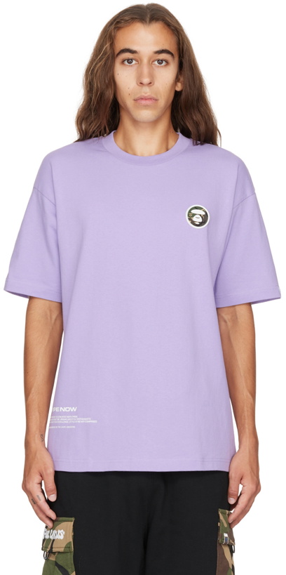 Photo: AAPE by A Bathing Ape Purple Rubberized Patch T-Shirt