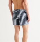 Atalaye - Suertea Short-Length Striped Cotton-Blend Swim Shorts - Blue