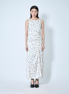 GANNI Printed Gathered Maxi Dress